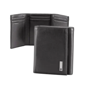 Cartera Athens Negra de Piel con Compartimento de