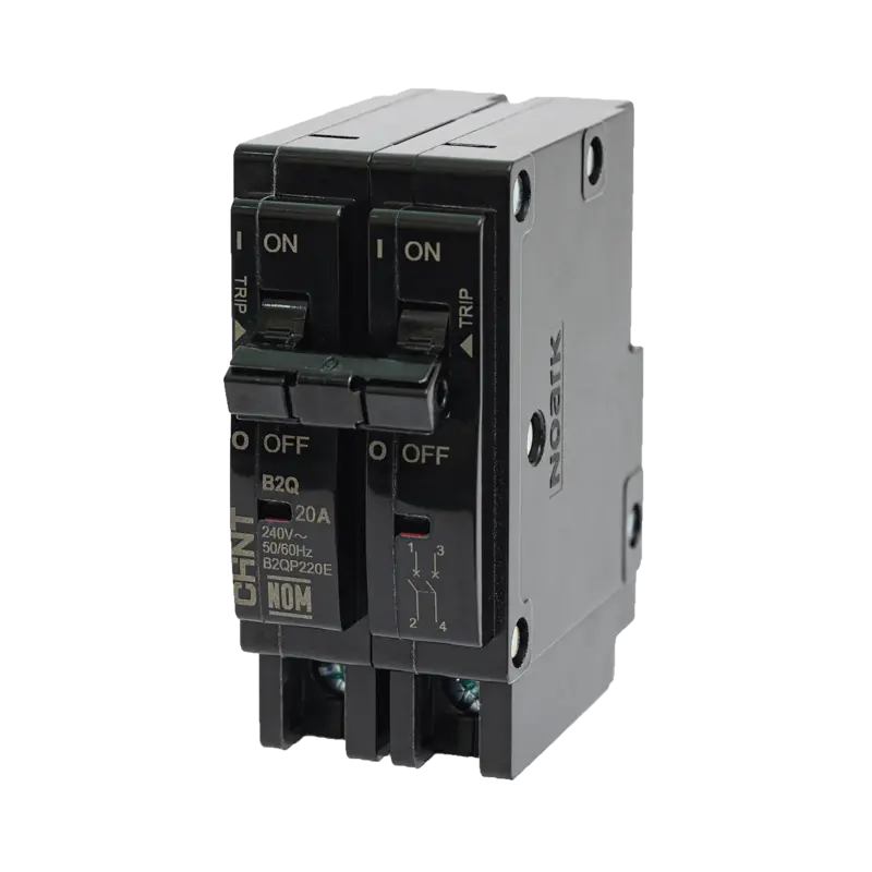 Interruptor Termomagnético Enchufable, Serie: B2Q, 2P, 20A,