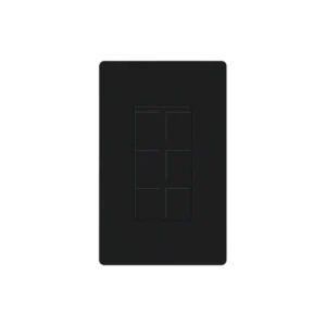 Placa de 6 puertos color negro