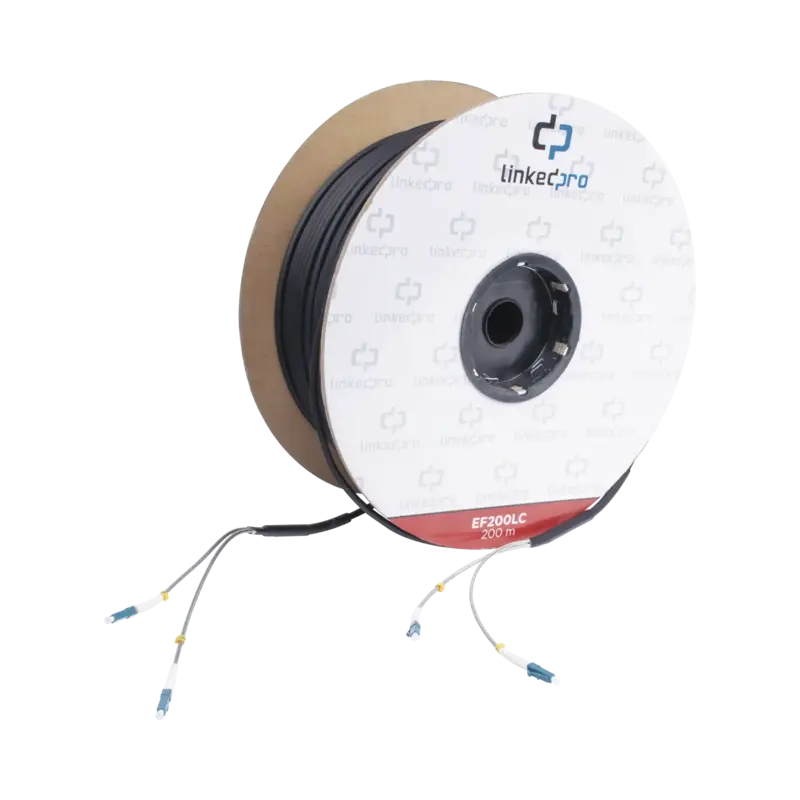 Carrete de Fibra Óptica Monomodo con conectores LC