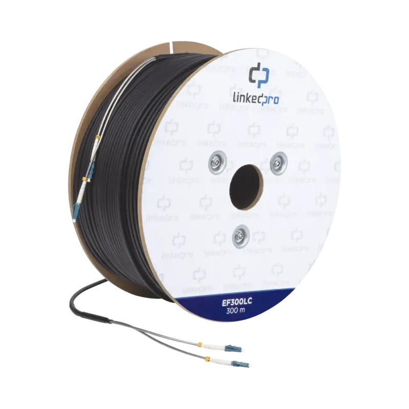 Carrete de Fibra Óptica Monomodo con conectores LC