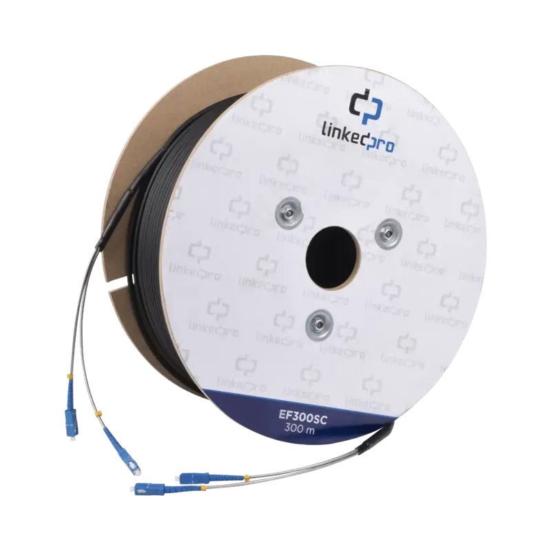 Carrete de Fibra Óptica Monomodo con Conectores SC