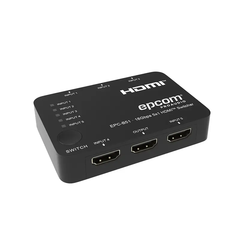 Switch HDMI 5x1 - 18Gbps - 4K@60Hz - YCbCr 4:4:4 - HDR, Dolb