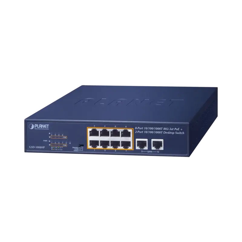 Switch de Escritorio No Administrable - 8 Puertos 10-100-100