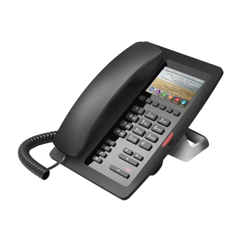 H5 Color Negro Teléfono IP Hotelero de gama alta, pantalla L