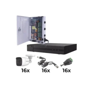 KIT TurboHD 1080p DVR 16 Canales 16 Cámaras Bala P