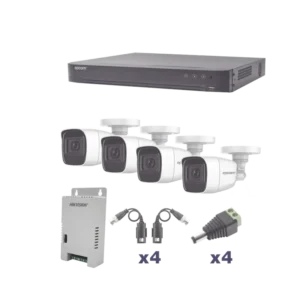 KIT TurboHD 1080p DVR 4 Canales 4 Cámaras Bala Pol
