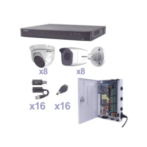 KIT TurboHD 1080p DVR 16 Canales 8 Cámaras Bala ex