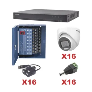 KIT TurboHD 1080p DVR 16 Canales 16 Cámaras Turret