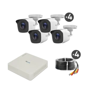 KIT TurboHD 720p DVR 4 canales 4 Cámaras Bala de P