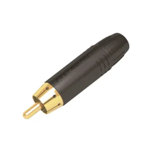 Conector Macho RCA  Carcasa Enchapada en Negro  Co