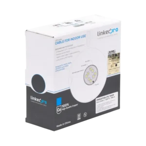 Bobina de cable de 100m, Cat5e, 24 AWG, color Gris