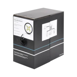 Bobina de cable de 305 m, Cat5e, color negro, sin