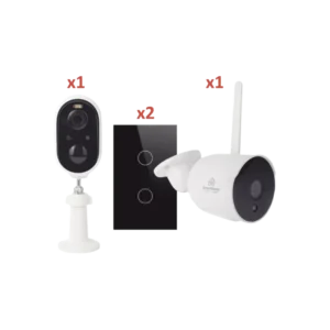 Wifi KIT 2 camaras Wifi y 2 apagadores inteligente