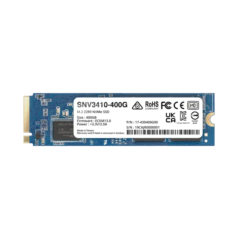 SSD 400GB NVMe M.2 2280, diseñada para S