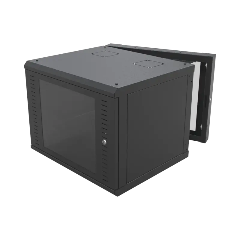 Gabinete Abatible de Pared Con Marco Trasero con Rack 19in d