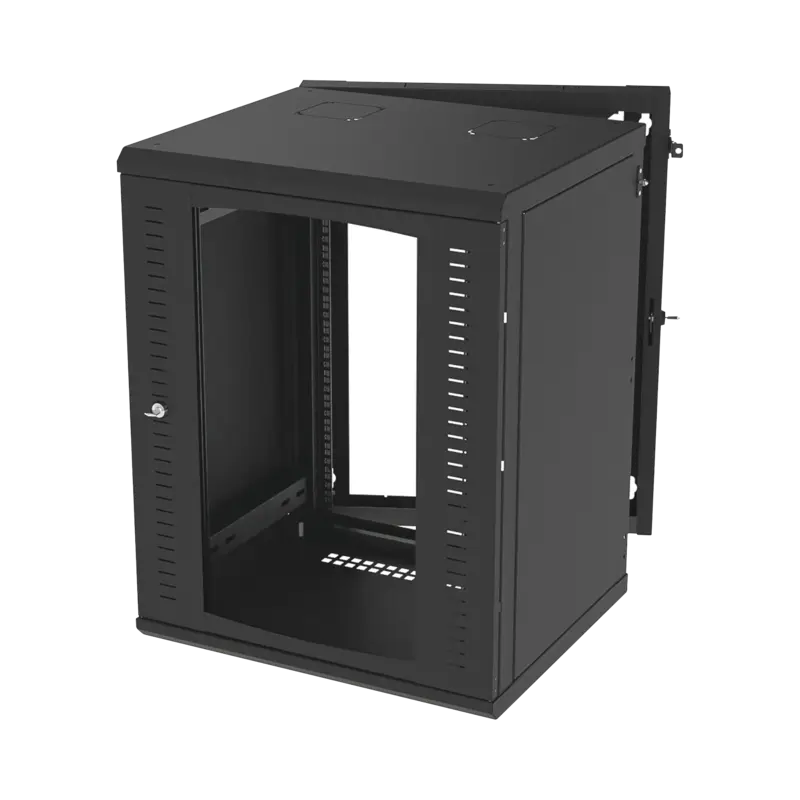 Gabinete Abatible de Pared Con Marco Trasero con Rack 19in d