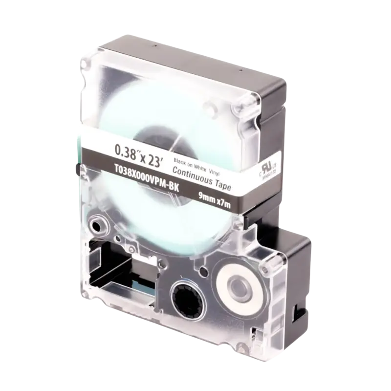 Casete de Etiquetas de Vinilo de Cinta Continua, Color Negro