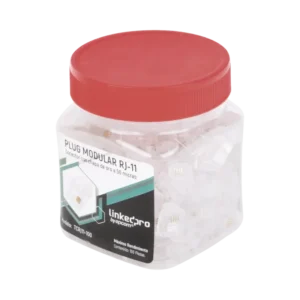 Bote con 100 piezas de plug modular tipo RJ11 de 4