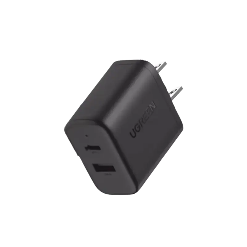 Cargador Rápido de 2 Puertos 20W Negro