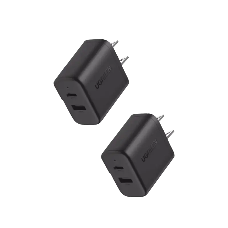 Cargador rápido de 20 W y 2 puertos, paquete de 2,