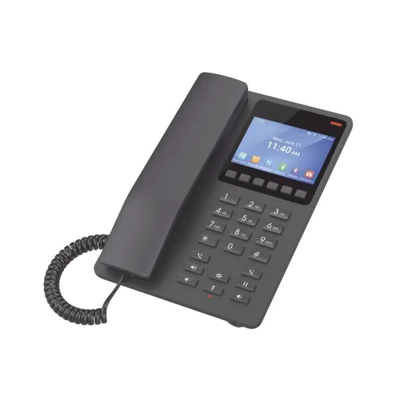 Teléfono IP WiFi Hotelero con pantalla LCD a color, 2 líneas