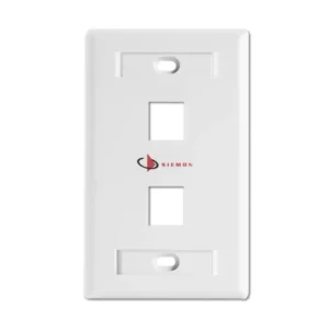 Placa de pared Keystone de 2 salidas, color blanco