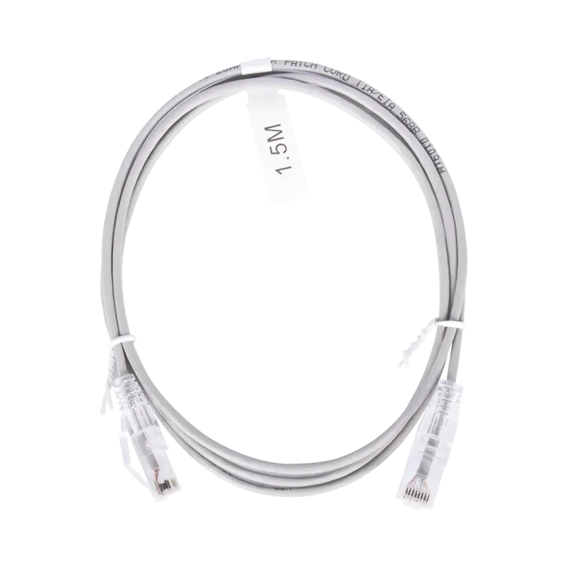 Cable de Parcheo Slim UTP Cat6 - 1.5 m Gris Diámetro Reducid