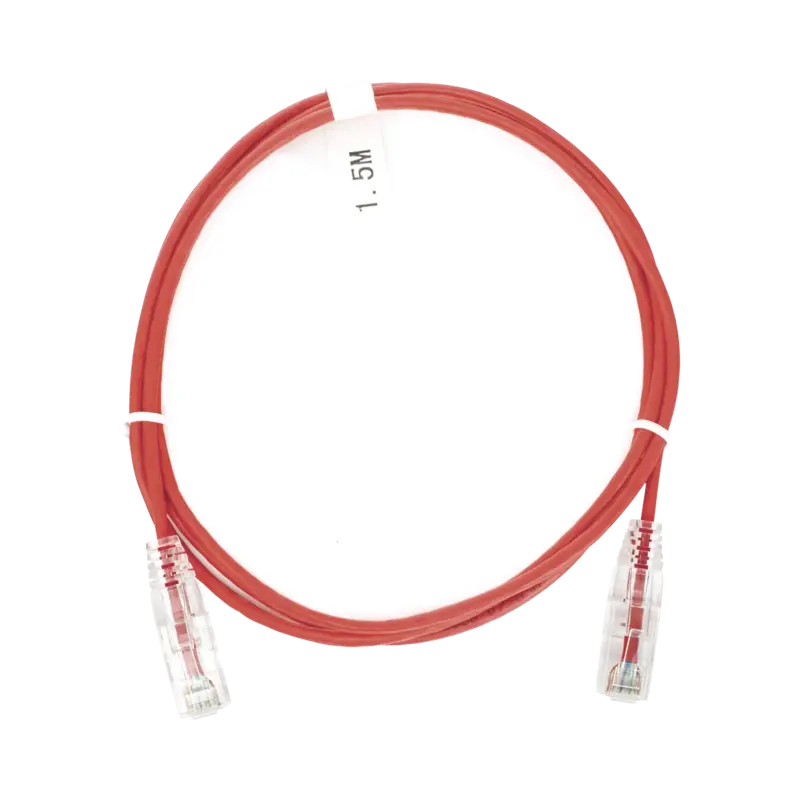 Cable de Parcheo Slim UTP Cat6 - 1.5 m Rojo Diámetro Reducid