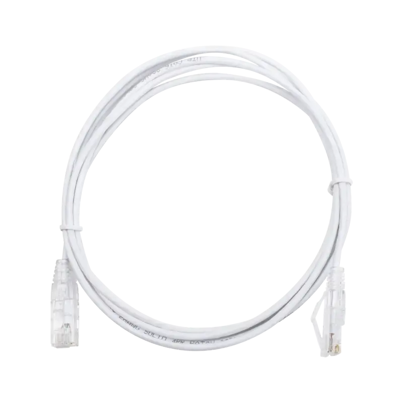 Cable de Parcheo Slim UTP Cat6 - 2 m Blanco Diámetro Reducid
