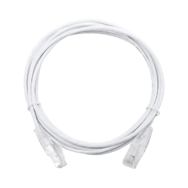 Cable de Parcheo Slim UTP Cat6 - 3 m Blanco Diámetro Reducid