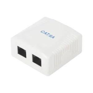 Caja de pared con 2 puertos, incluye 2 jacks UTP C