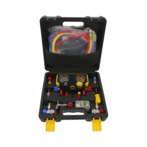 Manómetro de 4 vías con Accesorios para Gas refrig