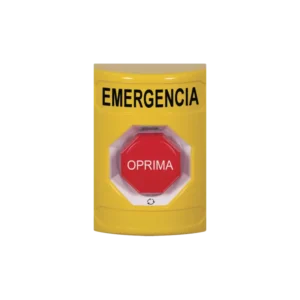 Botón de Emergencia en Español, Color Amarillo, Ac