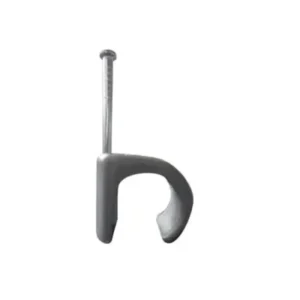 Grapa para cable redondo de 14mm color gris 100pzs