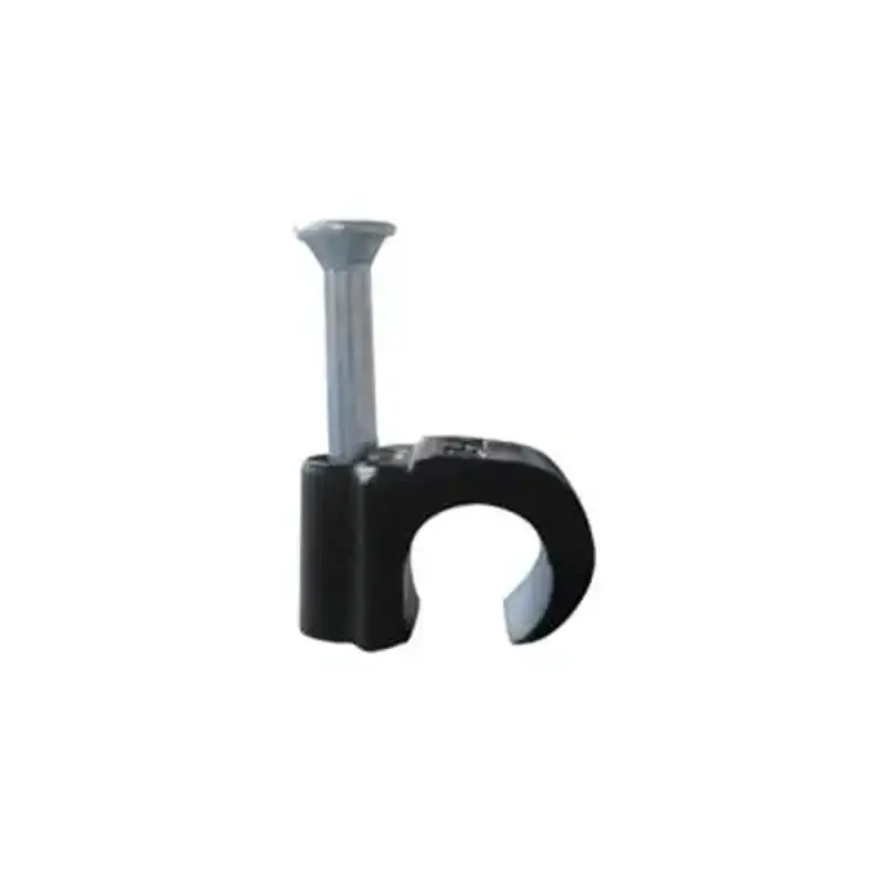 Grapa reforzada para cable redondo de 7mm color negro 100pzs