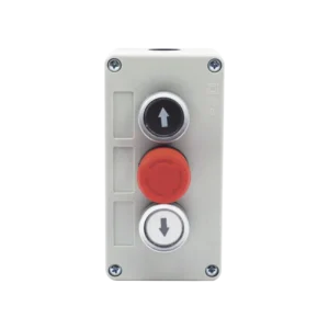 Botonera Triple con Boton de Stop Tipo Enclavado P