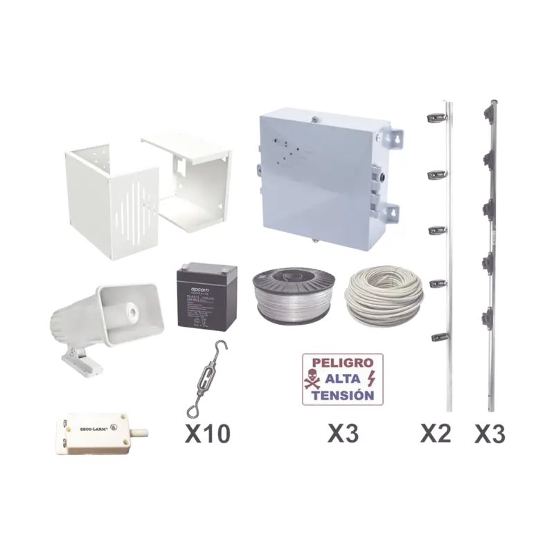KIT ESENCIAL PARA 25Mts PERIMETRALES DE CERCO ELÉCTRICO PARA