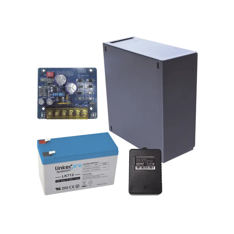 Kit con fuente PLB2 con salida de 12 Vcc a 2.5 Amper, incluy