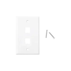 Placa de pared de 2 puertos, Keystone, Color Blanco