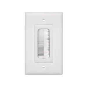 Placa de Pared Pasa cable, Tipo Cepillo, de 1 Puerto, Con Ce
