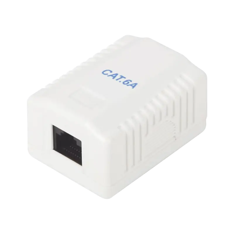 Caja de pared con 1 puerto, incluye 1 jack UTP Cat6A