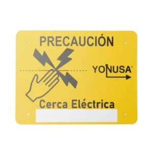 Letrero de PRECAUCION para cercas electrificadas 21.8 x 17 c