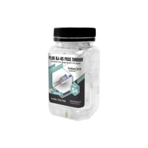 Bote con 100 Plugs Pass through RJ45 Cat5e BLINDADO, chapado