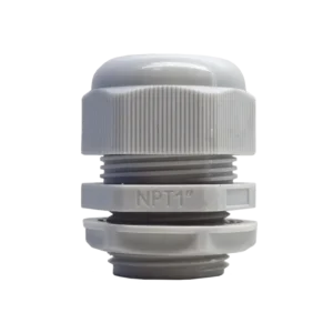 Conector Plástico Blanco Tipo Glándula para Rosca NPT 1in