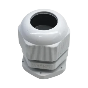 Conector Plástico Blanco Tipo Glándula para Rosca NPT 34in